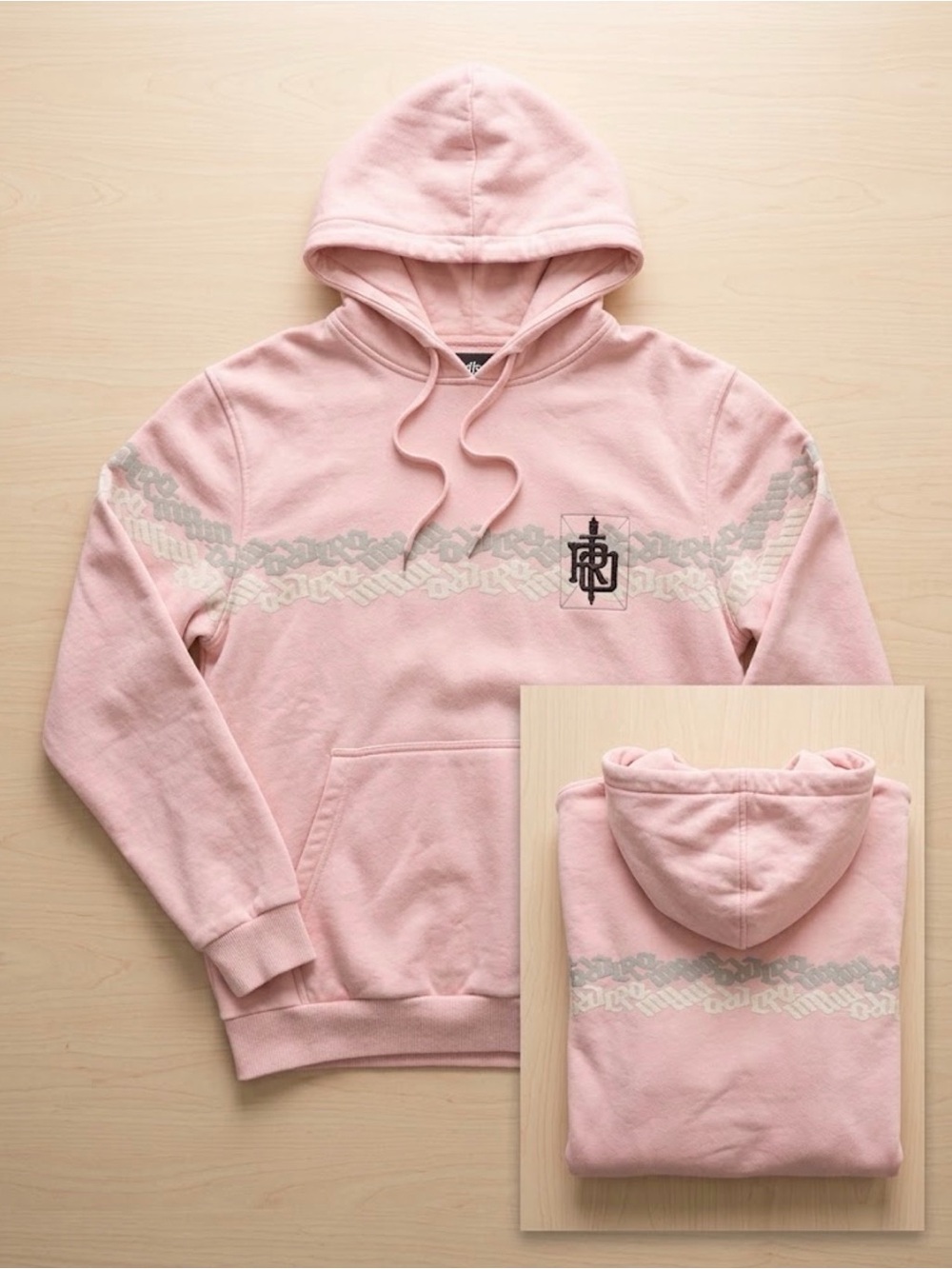 VTG Burton Ronin Pink Graphic Hoodie Small Y2K Streetwear Gorpcore Skater
